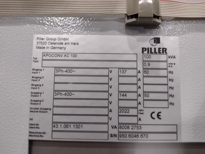 100 kVA PILLAR (NEW 2022, NEVER USED) MODEL #AC-100 APOCONV TRANSFORMER &amp; FREQUENCY VOLTAGE CONVERTER SYSTEM: YOBRO #25840