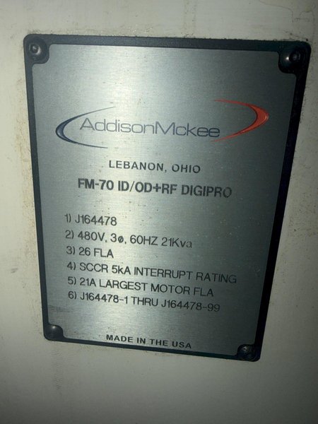 3" DUAL HEAD ADDISON MCKEE MODEL # FM-70 ID/OD+RF DIGIPRO TUBE END FORMER: YOBRO #24693