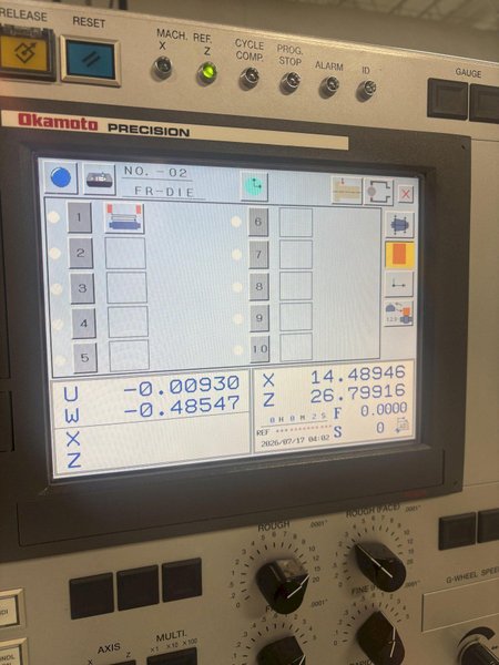 2018 Used Okamoto OGM 820U III Cylindrical NC Grinder For Sale