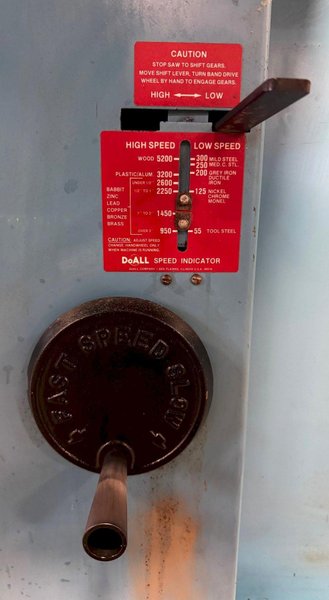 20" DoAll Vertical Band Saw 2013-V, 13" Under Guide, 55-2200 FPM, 26" x 26" Tbl., Clean