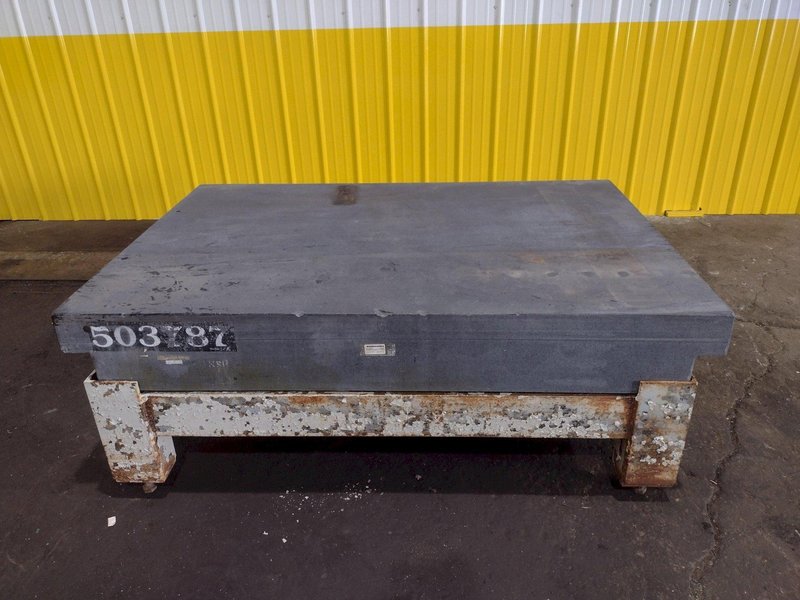 6&#039; X 4&#039; X 5&quot; COLLINS MICROFLAT GRANITE INSPECTION SURFACE PLATE AND TABLE STAND: STOCK #19004