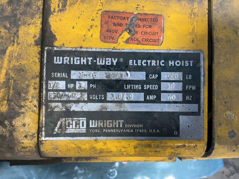 ACCO WRIGHT 1000 LBS HOIST