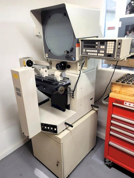 14" MITUTOYO PH-3500 Bench Top Optical Comparator with DRO, Cabinet Base, Surface.