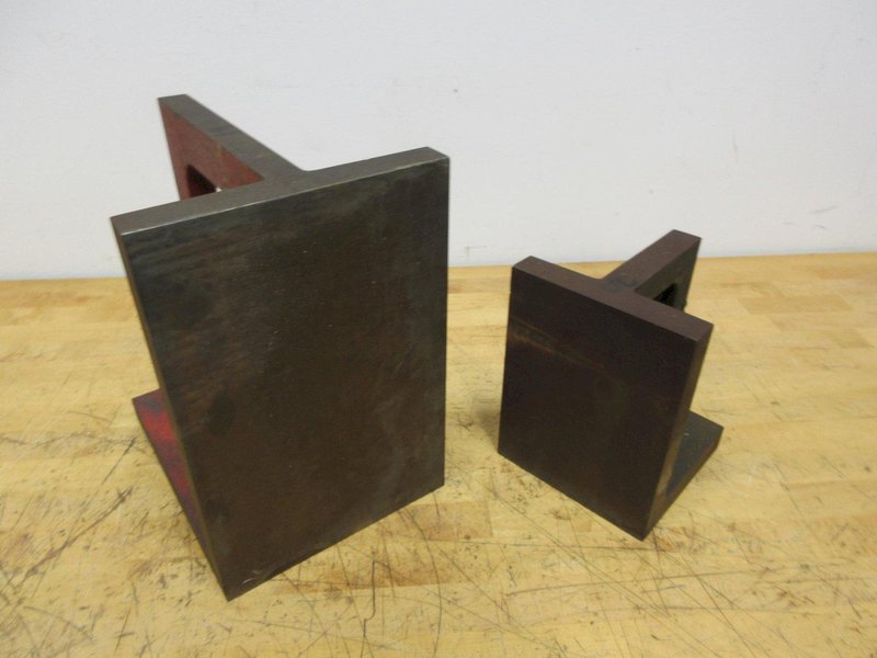 Cast Iron Angle Plates, (1) 12" x 10" x 8", (1) 8" x 9" x 9"- Auction Item