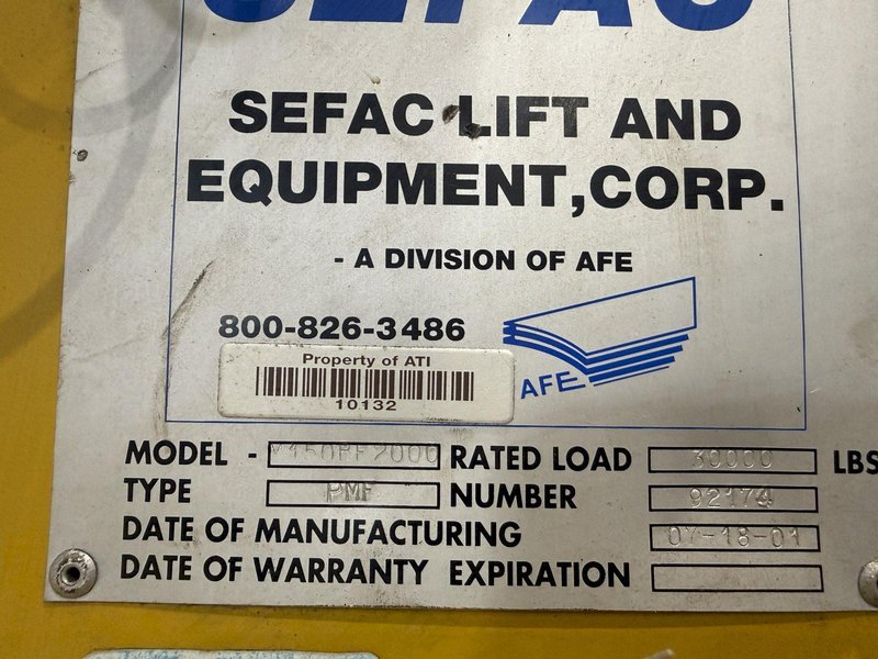 (4) 15 TON SEFAC MODEL #M120BF2000 MOBILE RAIL CAR / LOCOMOTIVE JACK LIFTS, 120,000 LBS TOTAL: YOBRO #23868