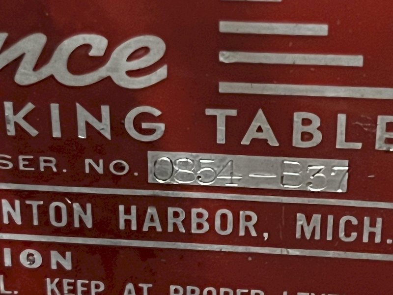 ADVANCE ROTARY DIE-SINKING TABLE, 11" X 11", 9.5" H SURFACE TO SURFACE