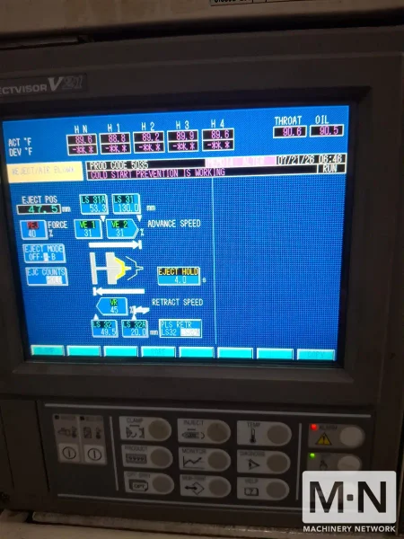 720 TON  102 OZ TOSHIBA MODEL ISGT720V21-59AT INJECTION MOLDING MACHINE MFG 2003