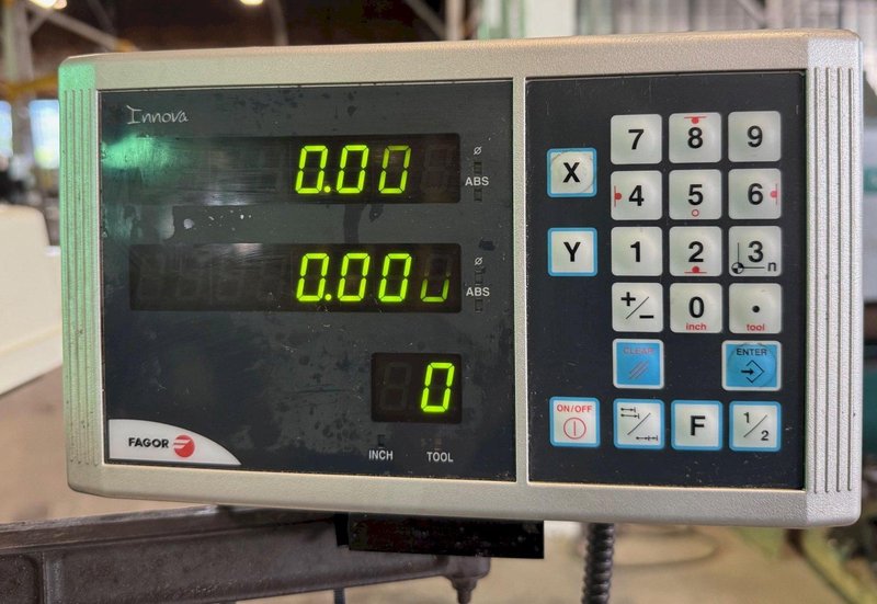 Acer Vertical Mill Ultima EVS-3VKH, 3 HP V-Speed, 10&quot; x 50&quot; P.F. Table, DRO