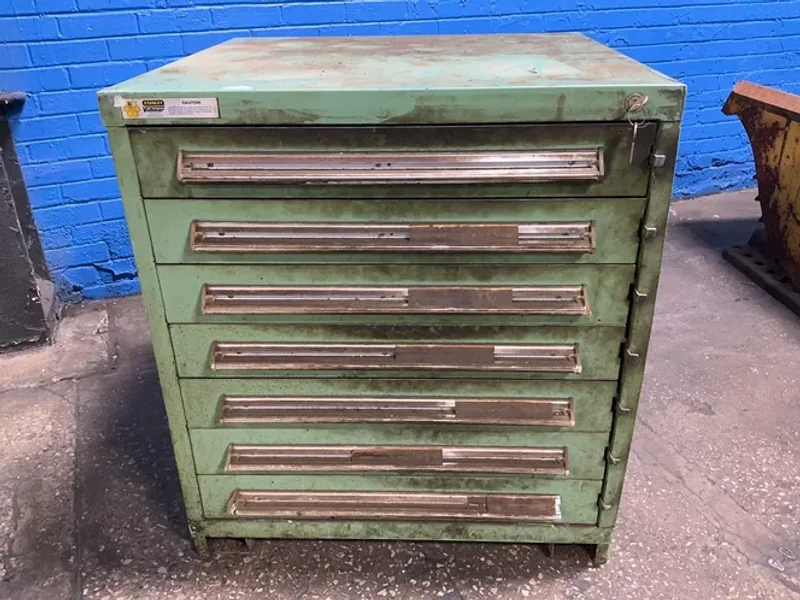 Stanley Seven 25”x25”x2” Drawers Vidmar Tool Cabinet