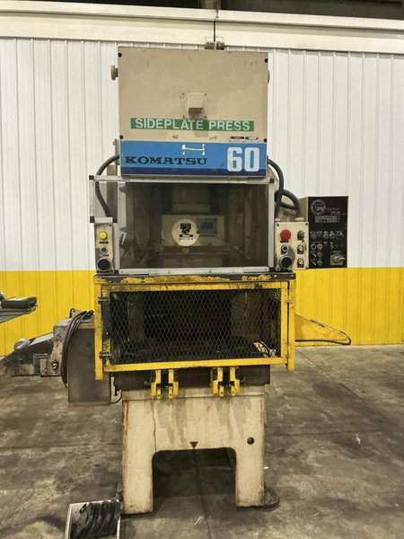 66 TON KOMATSU MODEL #OBS60-3 GAP FRAME PRESS 6.3" STROKE &amp; 6" SONORUKA COIL FEED LINE: YOBRO #25937