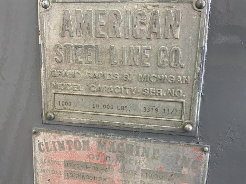 10,000 LB AMERICAN STEEL LINE MODEL 1000 COIL REEL: STOCK #80952