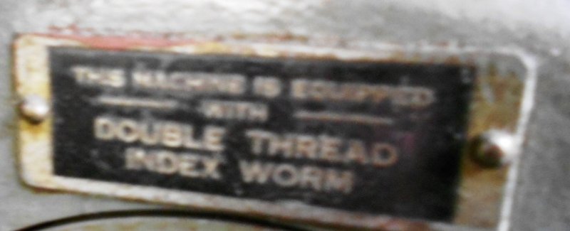 Barber  Coleman, 16-56, Horizontal, Double Thread Index Worm
Gear Hobber