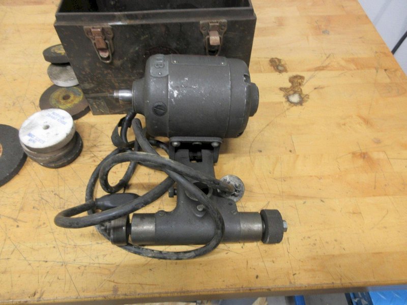 Dumore Tool Post Grinder Series 44, In Metal Case with Grinding Wheels and Accessories- Auction Item