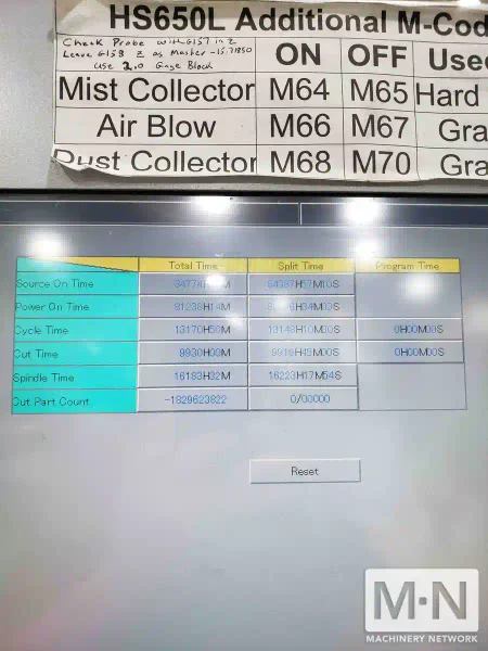 Sodick HS650L CNC Vertical Machining Center, 2015