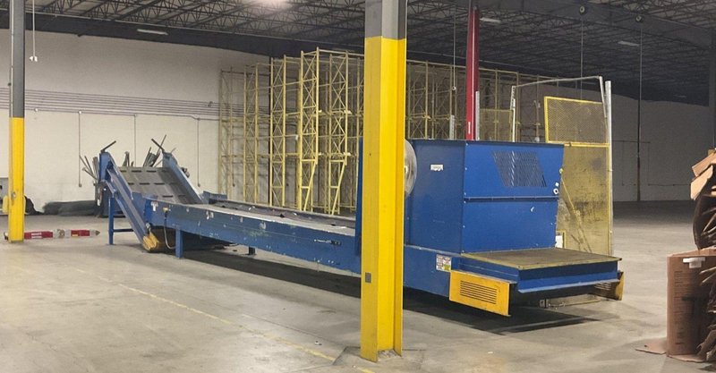 35’ X 60” CP MANUFACTURING MODEL #3495991 CONVEYOR SORTING SYSTEM, WITH DUMP BIN &amp; EXIT DISCHARGE: STOCK #19720