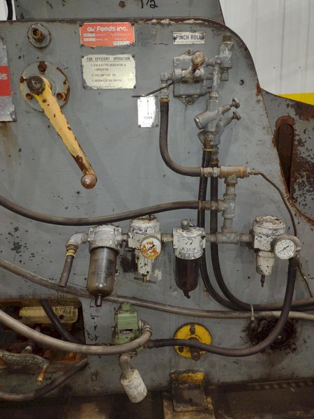 10,000 LB X 24&quot; WIDE X .187&quot; AIR FEEDS COIL CRADLE STRAIGHTENER / UNCOILER: STOCK 17042