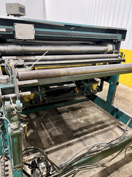 60" x 16 GAUGE IOWA MODEL #GAF60-6 COIL SLEAR (SLITTING &amp; CUT-TO-LENGTH) LINE, WITH UNCOILERS &amp; SIDE PUNCHING / NOTCHING: YOBRO #24552