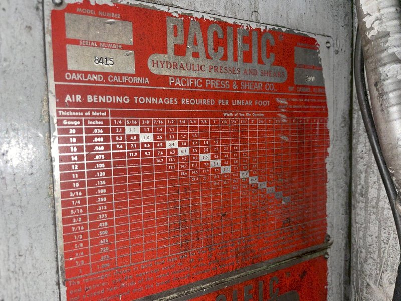 375 TON PACIFIC MODEL #375PF-II PRESSFORMER HYDRAULIC C-FRAME PRESS : STOCK #16259