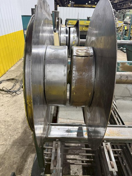 60" x 16 GAUGE IOWA MODEL #GAF60-6 COIL SLEAR (SLITTING &amp; CUT-TO-LENGTH) LINE, WITH UNCOILERS &amp; SIDE PUNCHING / NOTCHING: YOBRO #24552