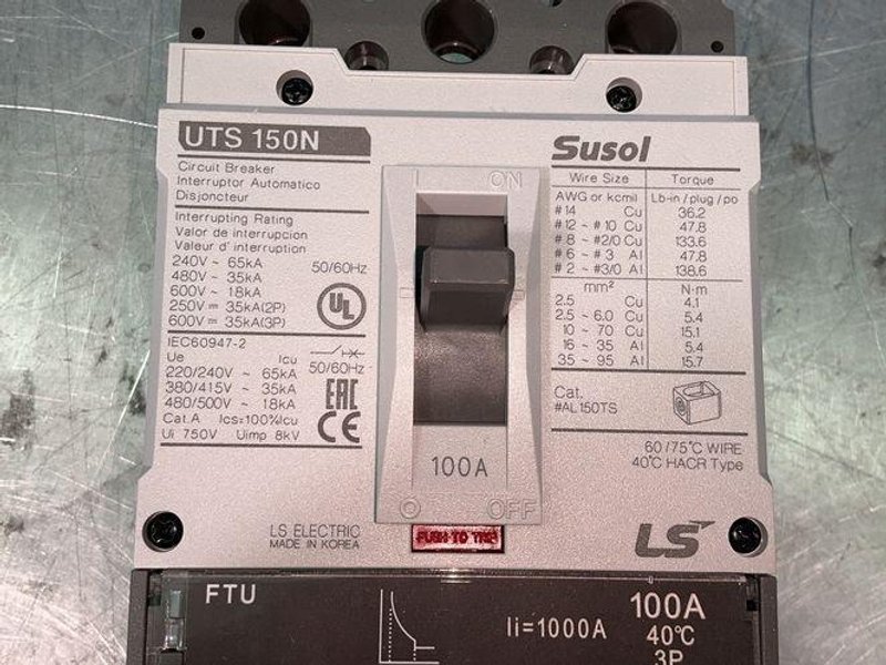 Ls Electric Uts150n Molded Case Circuit Breakers - 02070007ul