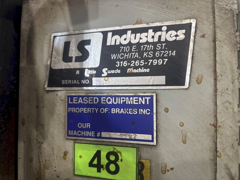 LS INDUSTRIES BARREL TYPE TUMBLE BLAST MACHINE &amp; DUST COLLECTOR: YOBRO #24013