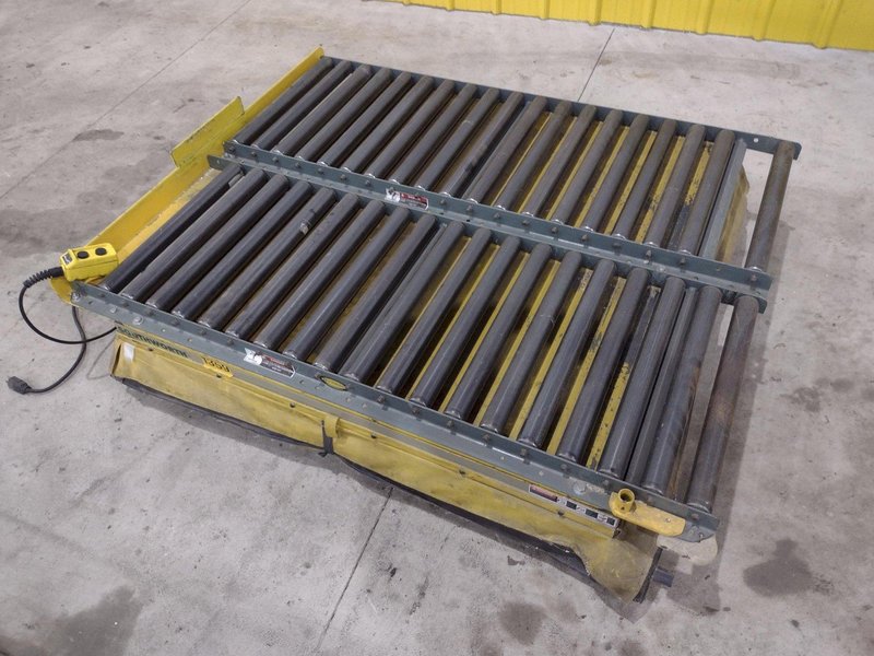60" X 48" X 3500 LB SOUTHWORTH MODEL #LS4-36 DOUBLE ROLLER TOP LIFT TABLE, 110V SINGLE PHASE: STOCK #20928