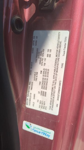 2019 INTERNATIONAL LT625 3HSDZTZR8KN136873