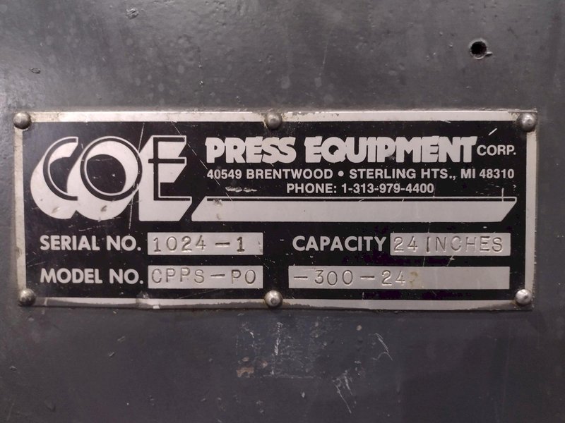 24" X .105" X 8,000 LBS COE CPR-DE DOUBLE END UNCOILER &amp; COE CPPS-PO STRAIGHTENER: YOBRO #24984