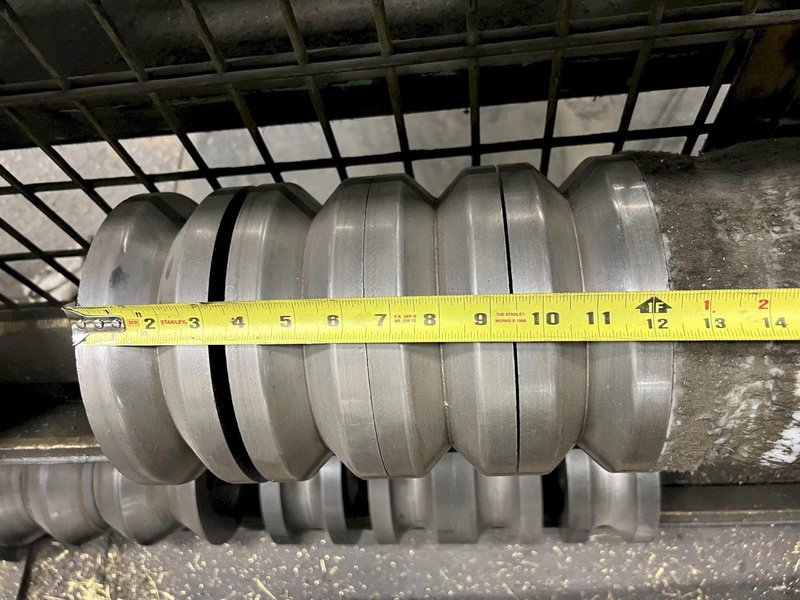 12 ROLL MEECO MODEL #12-12-TPVC (HD3) 2-PLANE SHAPE, ROD &amp; FLAT STOCK ROTARY STRAIGHTENING &amp; CHAMFER SYSTEM: STOCK #18428