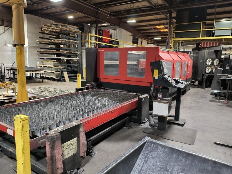 6,000 Watt 5′ x 10′ Amada FO3015NT CO2 Laser, 2008 – Shuttle Table, Dust Collector