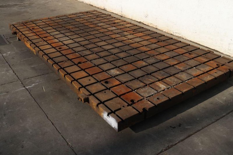 78" X 144" X 4-1/2" SOLID STEEL T SLOTTED PLATE: STOCK #73341