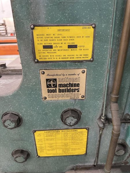 6’ X 10GA WYSONG MODEL 1072 HEAVY DUTY MECHANICAL SQUARING SHEAR