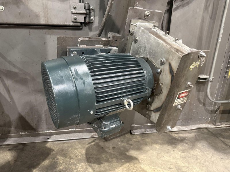 36" x 48" x 8 WHEEL PANGBORN ROTOBLAST PASS THROUGH HANGING CONVEYOR SHOT BLAST MACHINE: YOBRO #24717