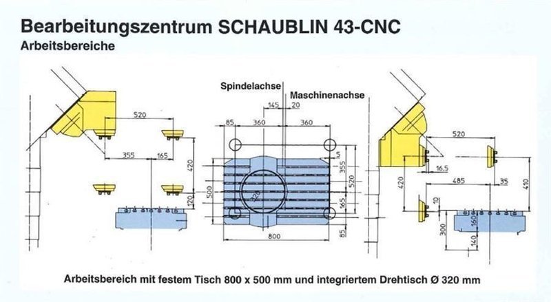 Schaublin - 44 CNC X:520 - Y:520 - Z:420mm