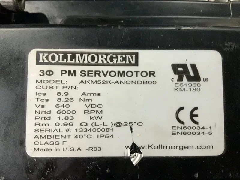 Kollmorgen  Pm Servomotor W/ Micron Gearhead - Akm52k-ancndb00