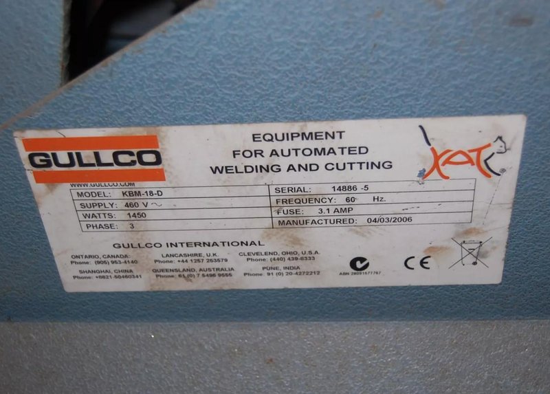 1.5" GULLCO KBM-18-D PLATE BEVELING MACHINE. STOCK # 0654326