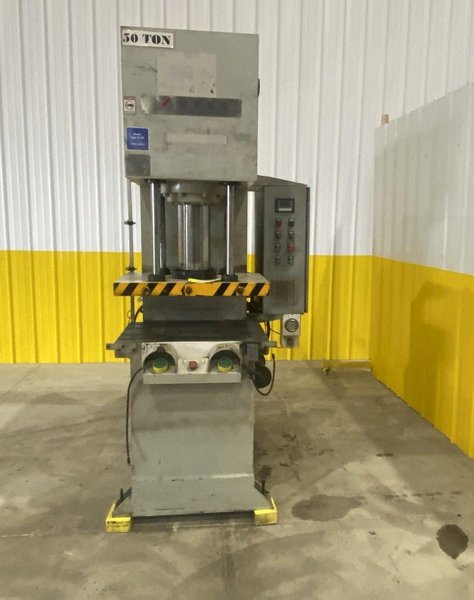 50 TON YIFANG MODEL #YC-50T HYDRAULIC C-FRAME PRESS, 15.75" STROKE: STOCK #20191