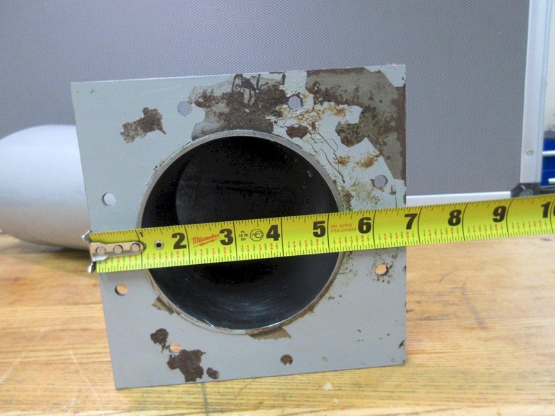 Used Haas Chip Cone, Bolt-On Square Flange, Short 16" Length