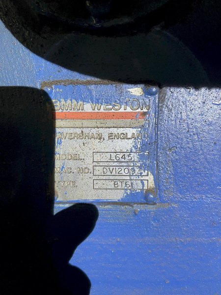 BMM model bt6 rollover molding machine, model l645, s/n dv12093 with controls