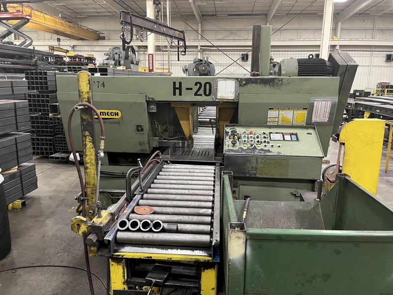 20" X 20" HYD-MECH MODEL #H-20A AUTOMATIC FEED HORIZONTAL H20A BAND SAW, WITH NESTING STOCK #2925