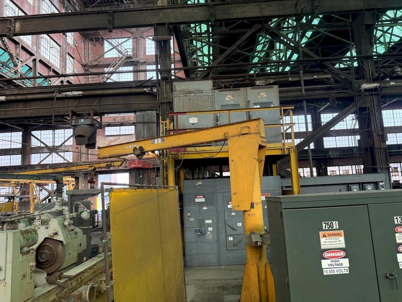 1 TON X 12' JIB CRANE WITH C&amp;M HOIST. STOCK # 0878426