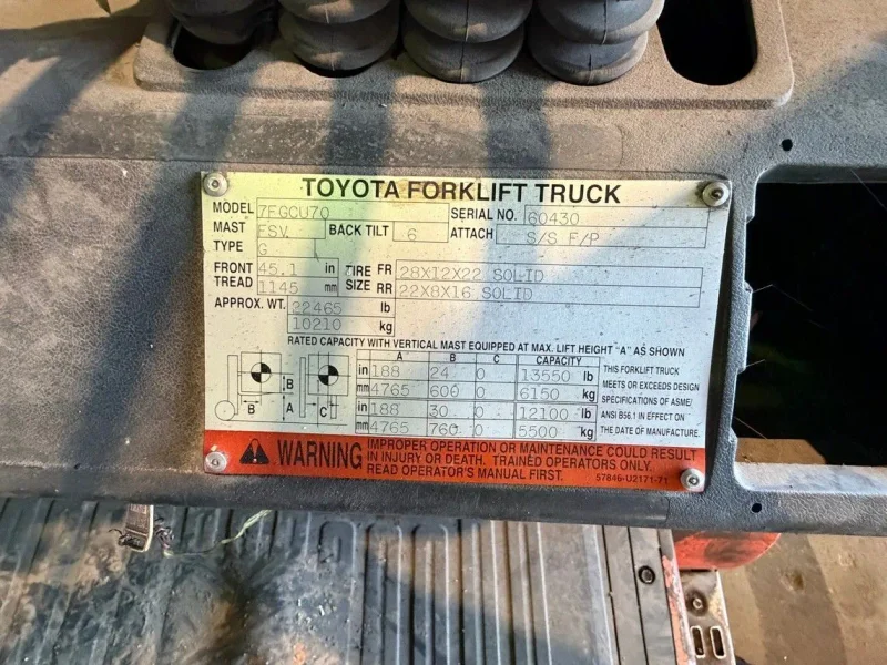 13,500lbs Toyota Forklift Stock# 4218