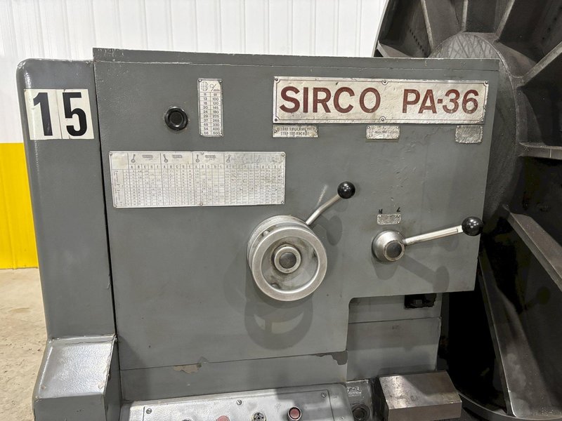 48" / 60" SWING X 84" SIRCO MODEL #PA-36 HEAVY DUTY GAP BED ENGINE LATHE, 5.5" HOLE: STOCK #21004