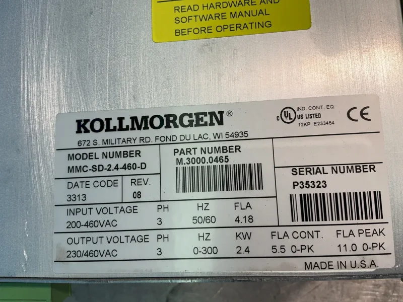 KOLLMORGEN SERVO DRIVE   -  MMC-SD-2.4-460-D