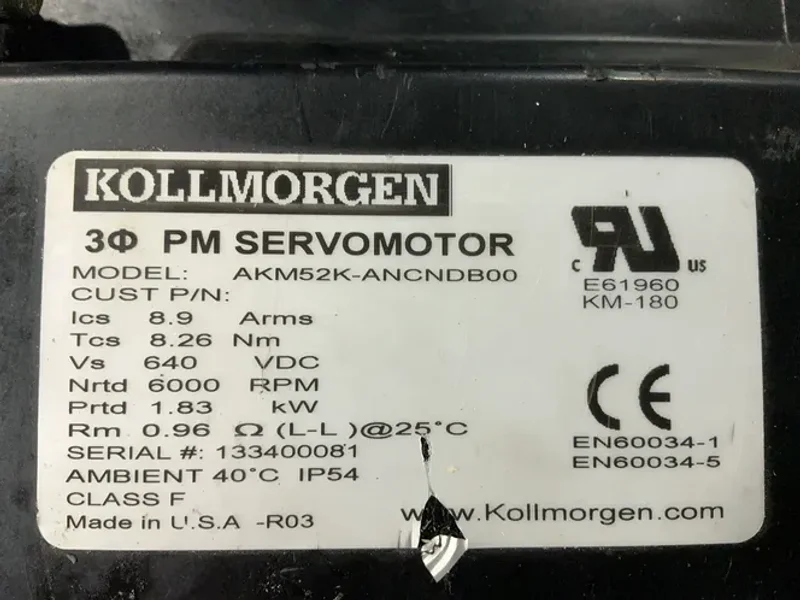 Kollmorgen  Pm Servomotor W/ Micron Gearhead - Akm52k-ancndb00