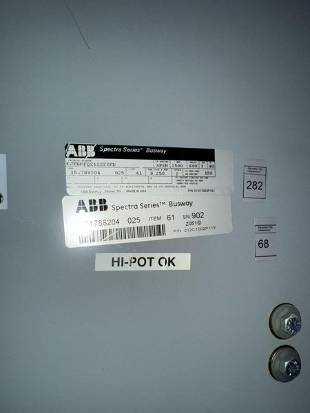 ABB 2500A Spectra Series Copper Center Tap Box 600V, 3PH, 4G NEW