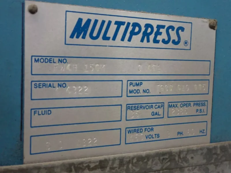 MULTIPRESS MODEL #FW4H 150M C 461 HYDRAULIC PRESS: YOBRO #25895