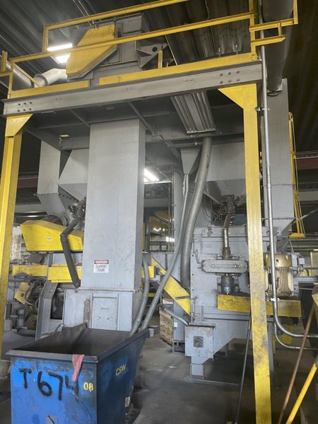 6 WHEEL X 40 HP WHEELABRATOR 3&quot; SKEW ROLL BAR &amp; TUBE SHOT BLAST BLASTER STOCK #2986