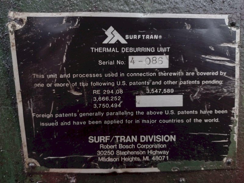 7 STATION BOSCH SURFTRAN THERMAL DEBURRING MACHINE: STOCK #17292