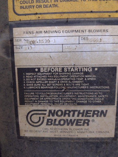1500 CFM WARD-DEVANSCO MODEL #DV-18015 WET TYPE DUST COLLECTOR: STOCK #18631
